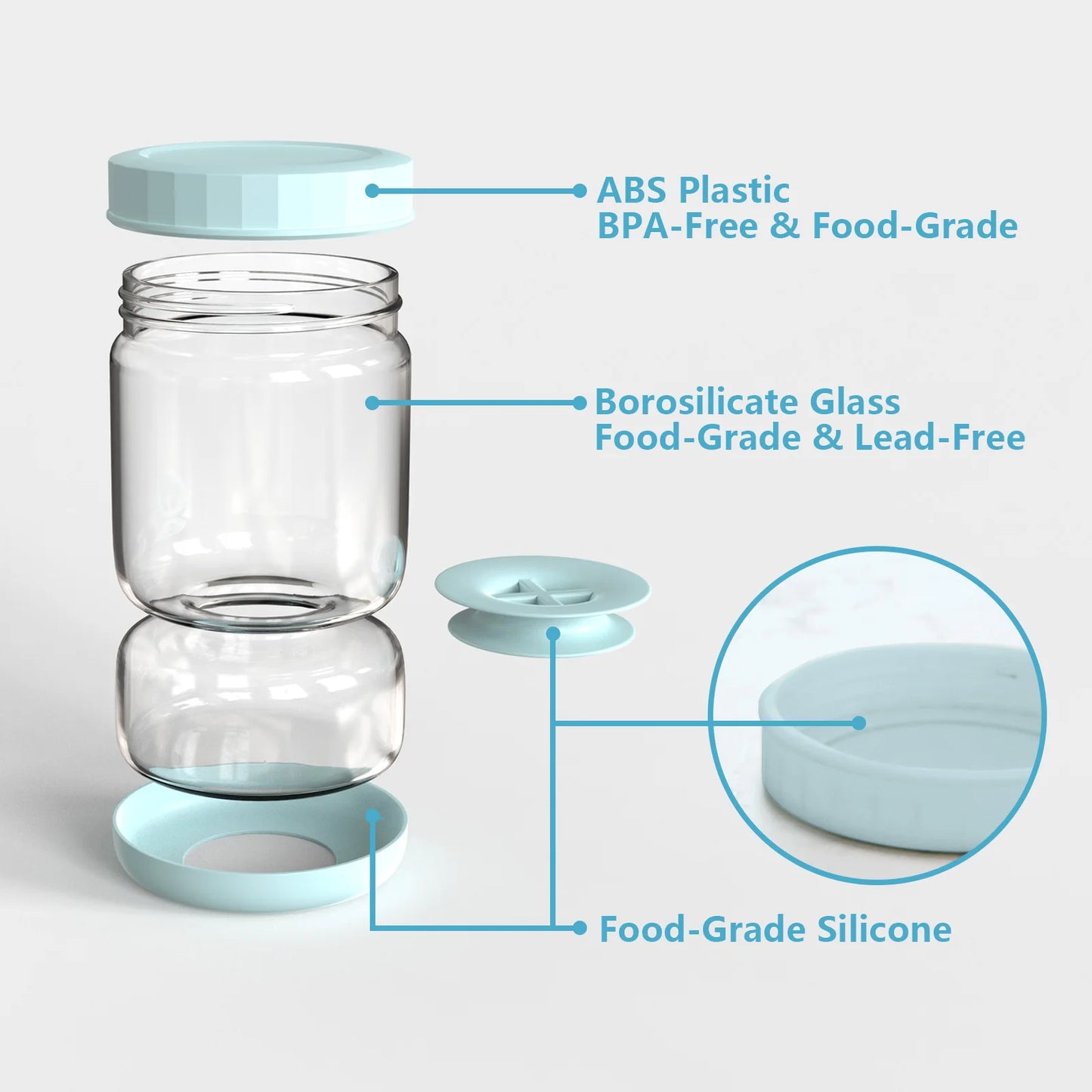 34oz Glass Flip Juice Separator Jar