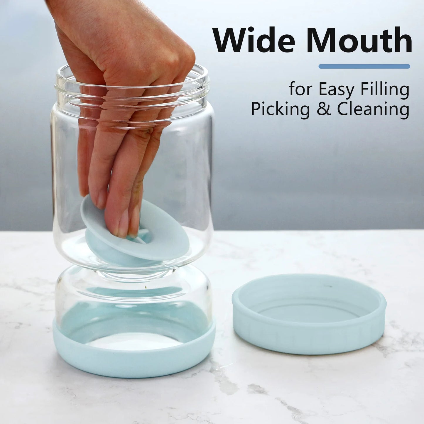 34oz Glass Flip Juice Separator Jar