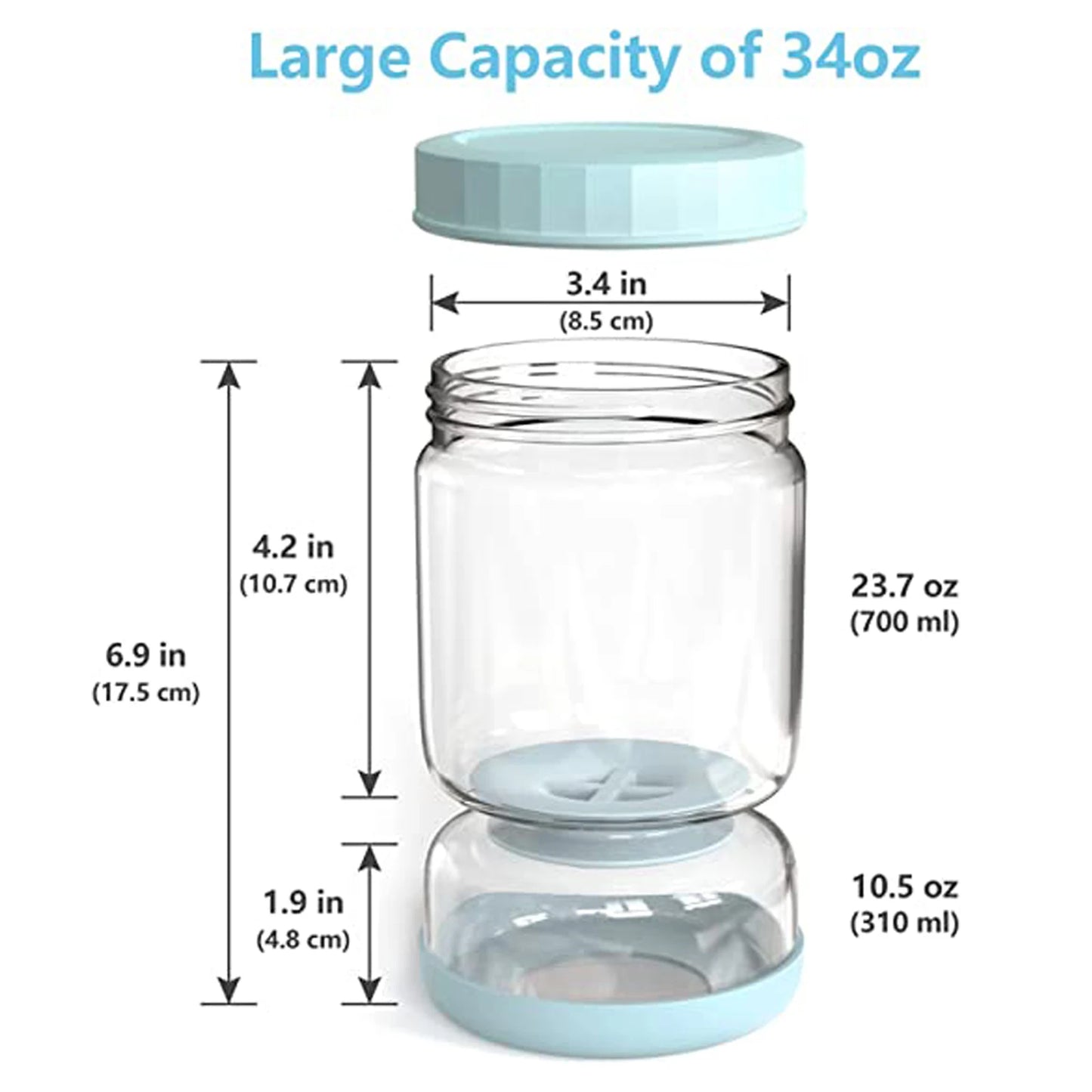 34oz Glass Flip Juice Separator Jar