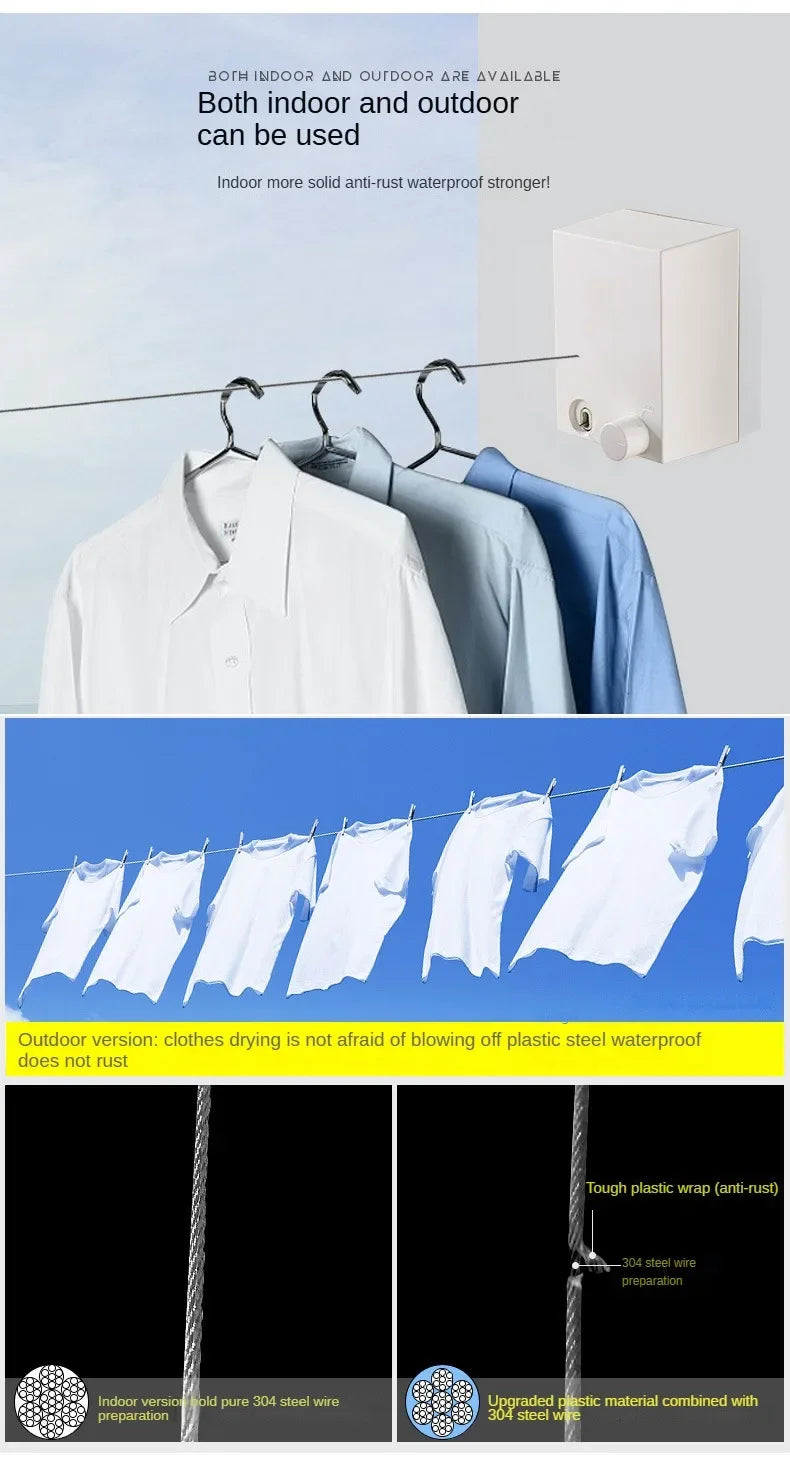 Space Saving, Retractable Clothesline