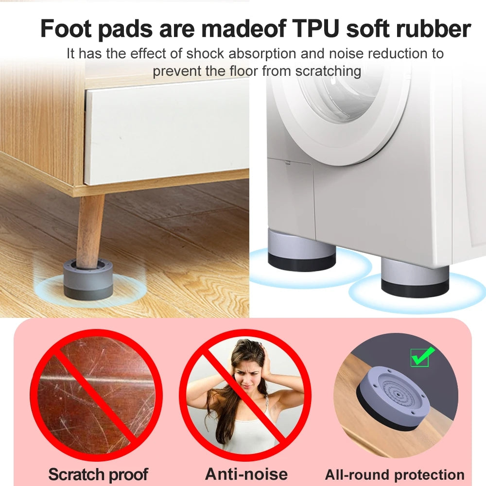 Anti Vibration, Shock, & Noise Cancelling Pads for Washer & Dryer