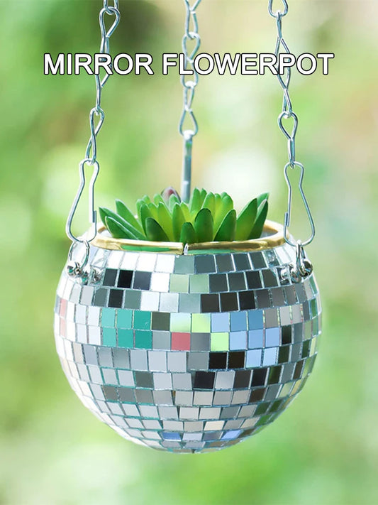 Home Plant Decor - Bohemian Style Hanging Disco Ball Flower Pot